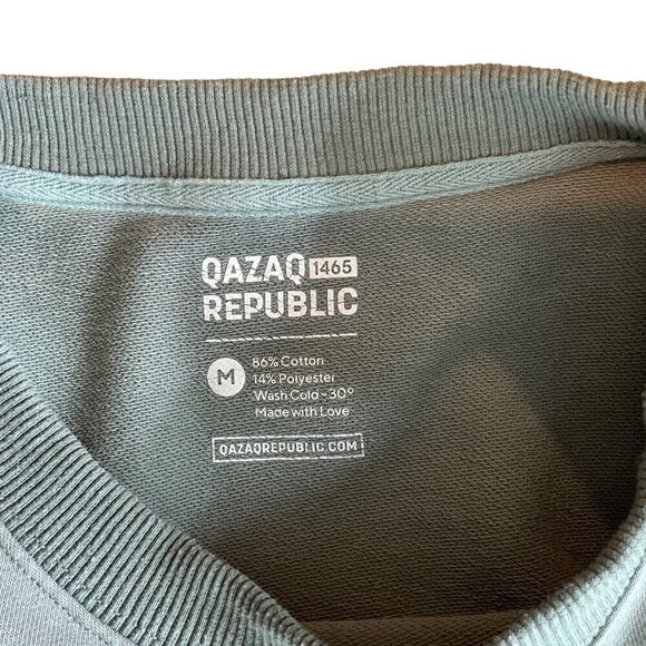 Qazaq Republic Men's Size M Sweatshirt Green Modern Identity Long Sleeve Crew - Picture 6 of 7